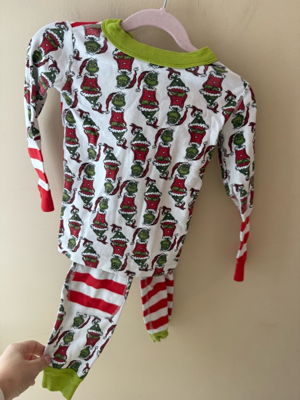 Hanna Andersson Dr Seuss Grinch Christmas Holiday Long Johns Pajamas 4T